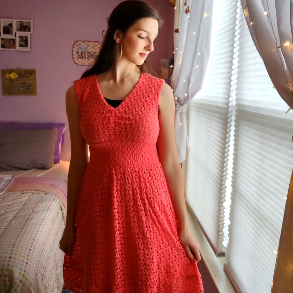 💙Coral Summer Dress